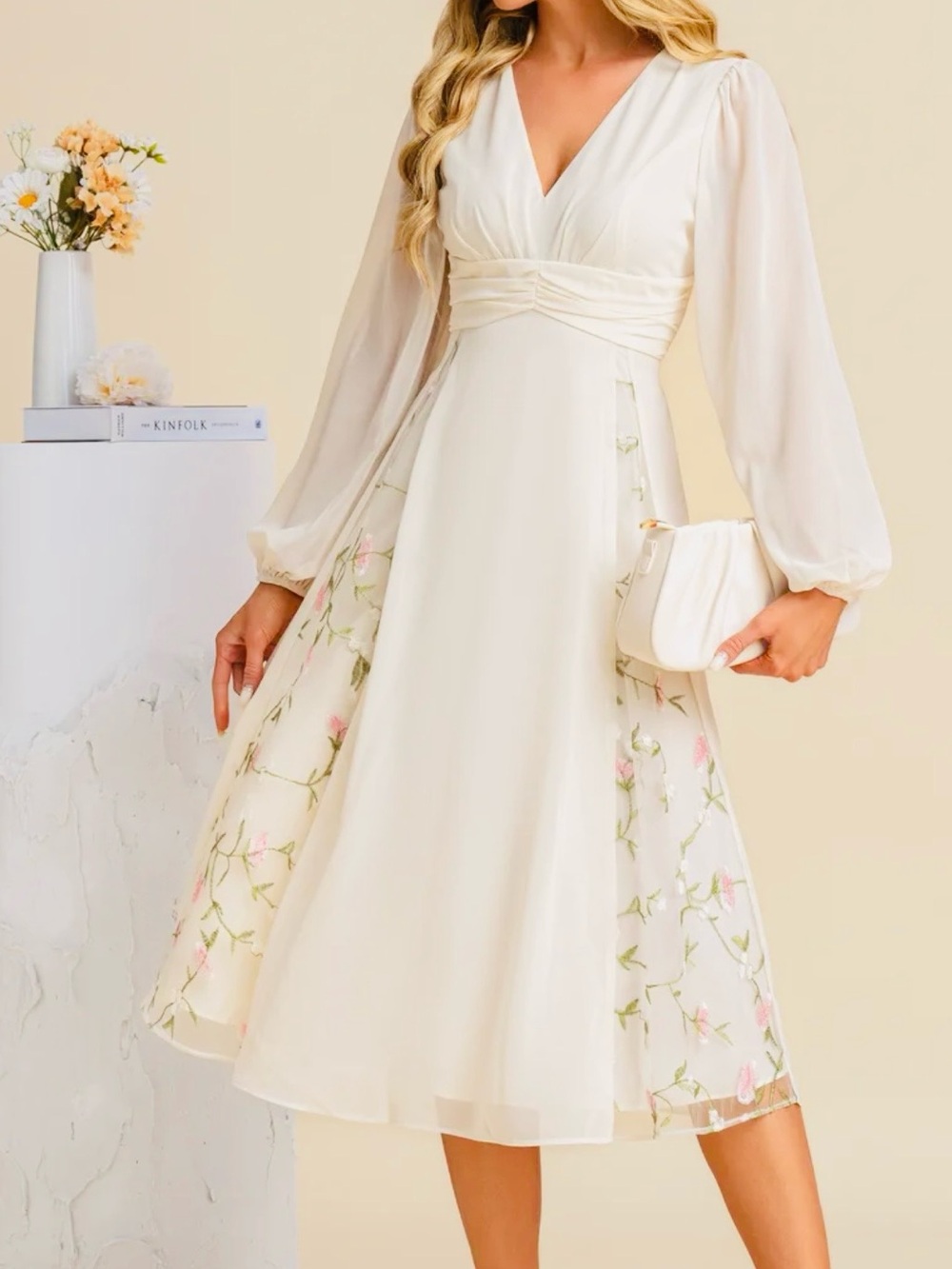 JJ’s House Arixie Pleated Midi Dress